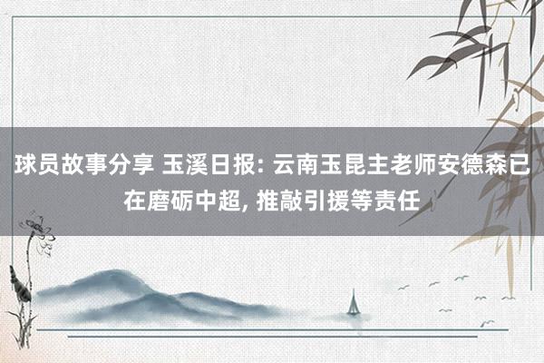 球员故事分享 玉溪日报: 云南玉昆主老师安德森已在磨砺中超, 推敲引援等责任