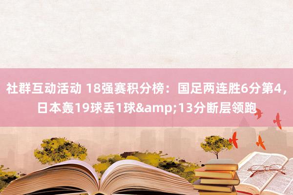 社群互动活动 18强赛积分榜：国足两连胜6分第4，日本轰19球丢1球&13分断层领跑